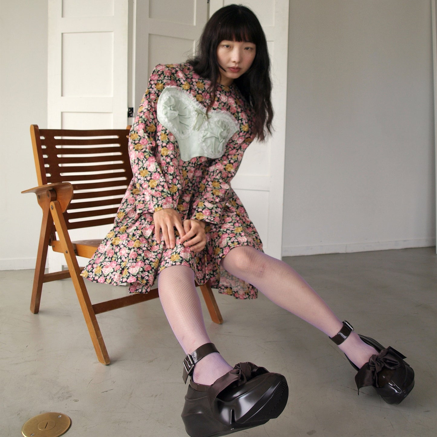RIRI DRESS FLOWER / RED / ランジェリードレス