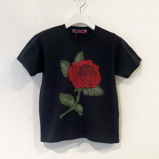 Black rose tee S / エアブラシTシャツ