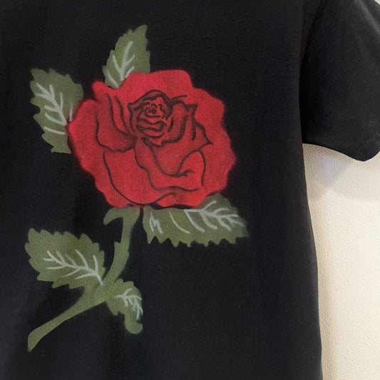 Black rose tee S / エアブラシTシャツ
