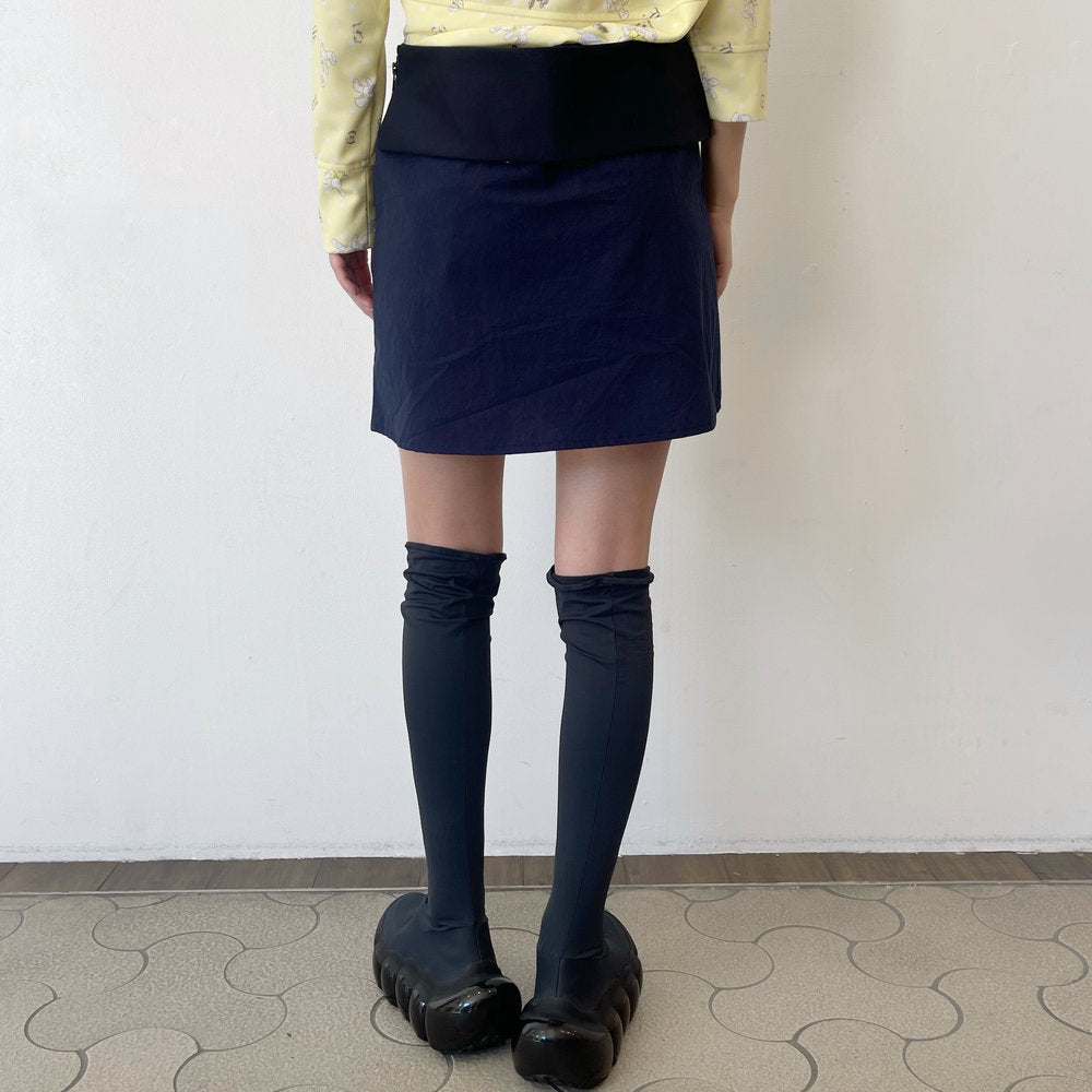 layer skirt / navy / レイヤーミニスカート