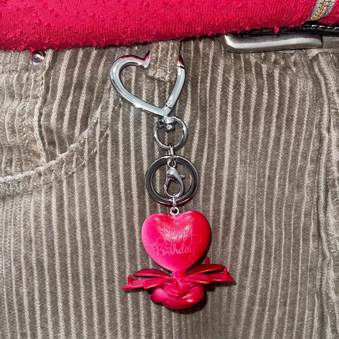 HBD Candle Keychain / red / キーリング