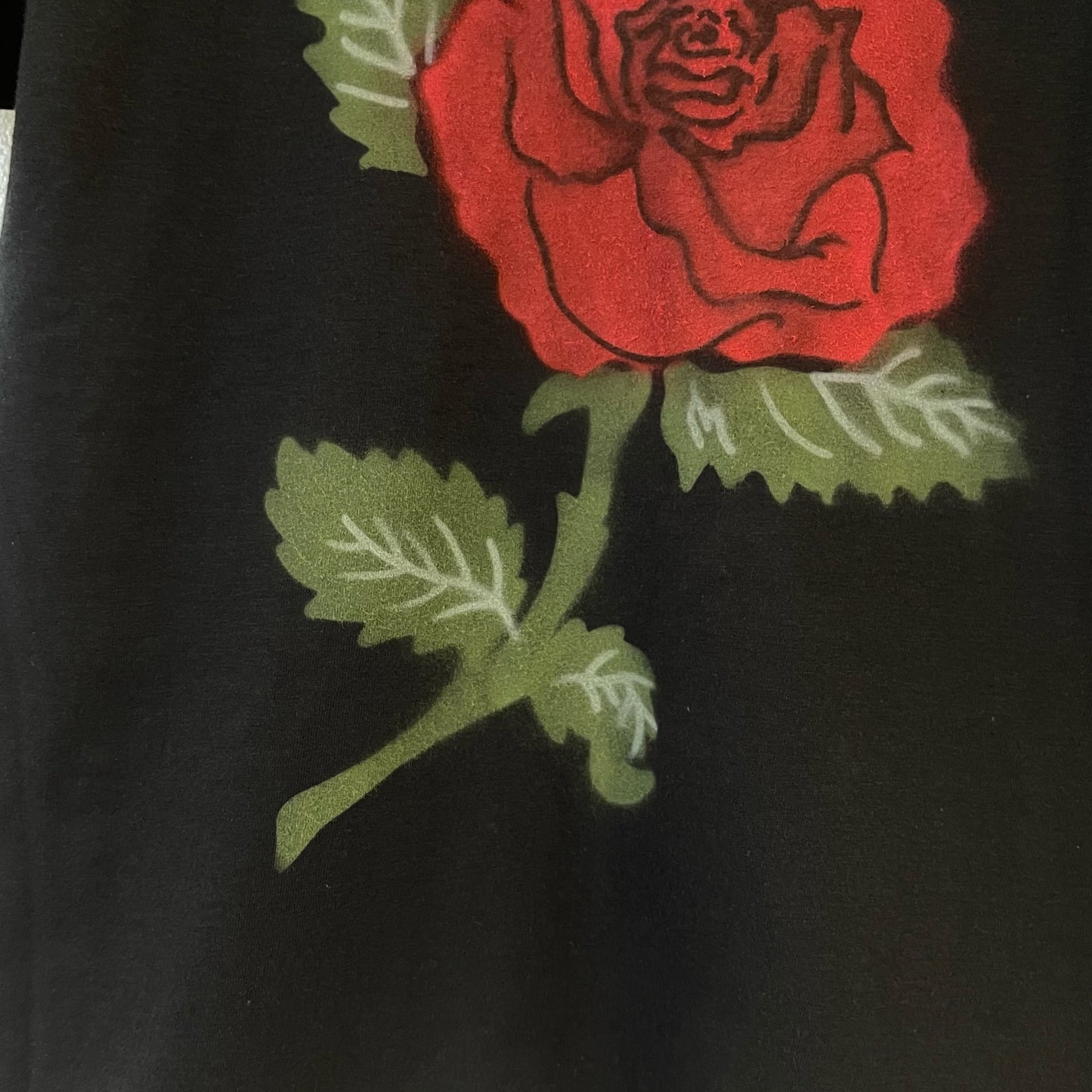 Black rose tee S / エアブラシTシャツ