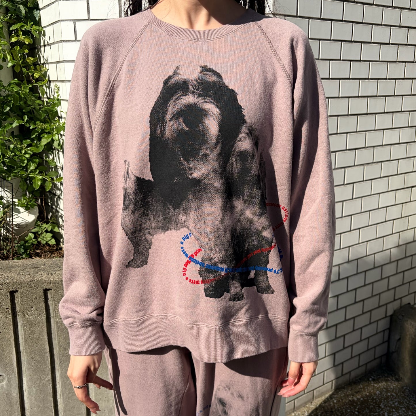 HOME OUT TOP / MOUVE / ドッグプリントスウェットトップ