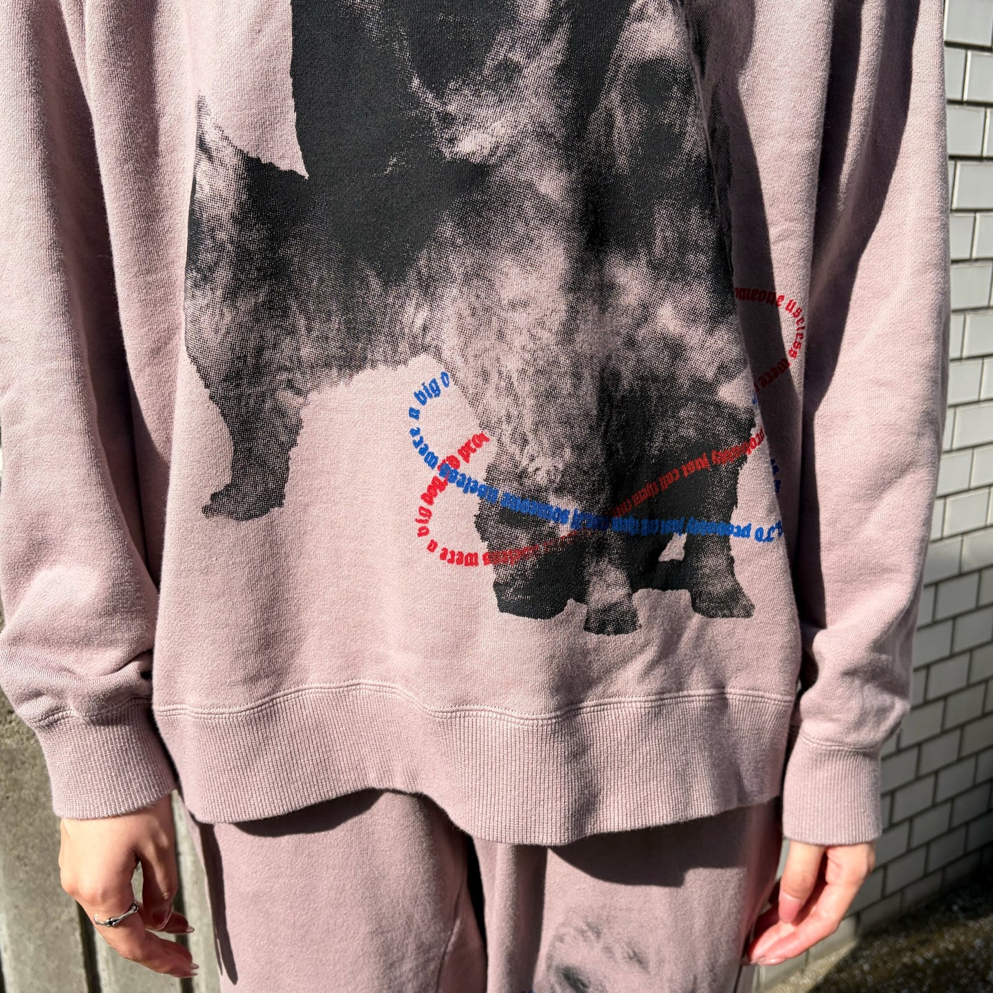 HOME OUT TOP / MOUVE / ドッグプリントスウェットトップ