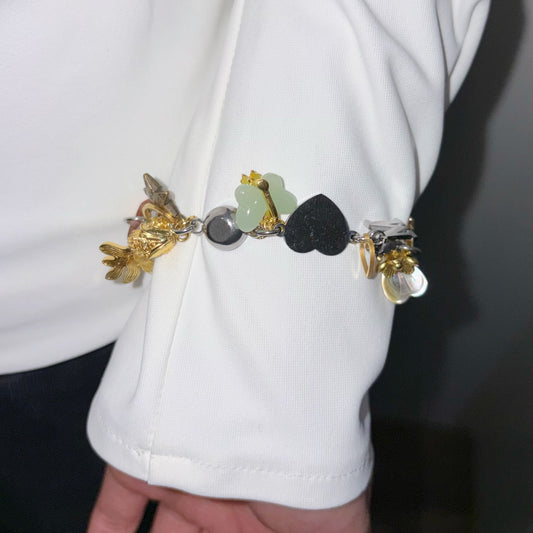 Kinetic Charm Bracelet / Gold × green / チャームブレスレット