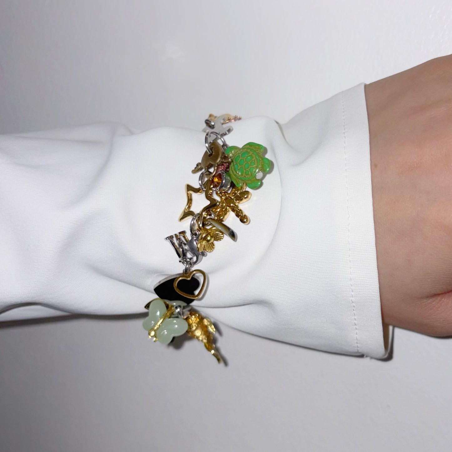 Kinetic Charm Bracelet / Gold × green / チャームブレスレット