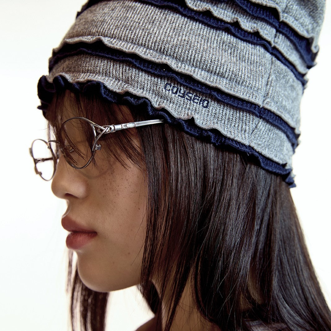 RAW EDGE CAT BEANIE / MELANGE GREY / 切りっぱなしキャットビーニー
