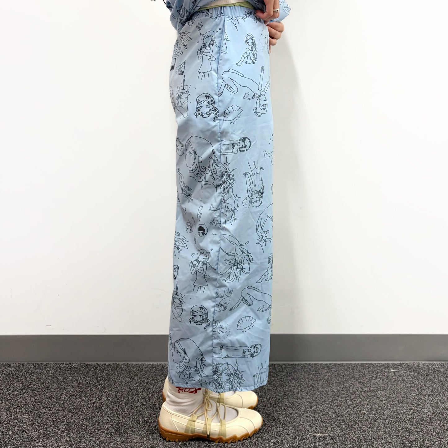 Megumi Okubo pajama pants / blue / 大久保惠コラボレーションパンツ
