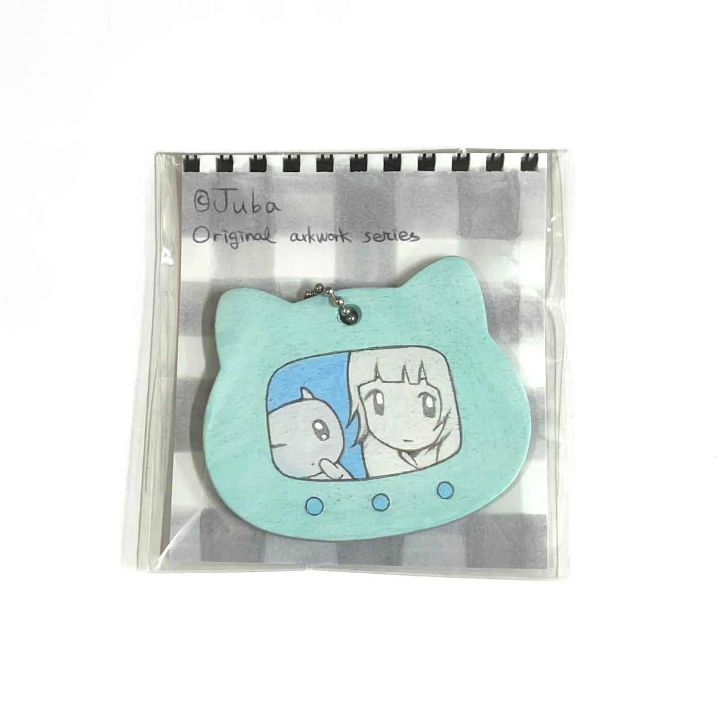 【JUBA】Your cyber friends original art work wooden keychain / キーホルダー