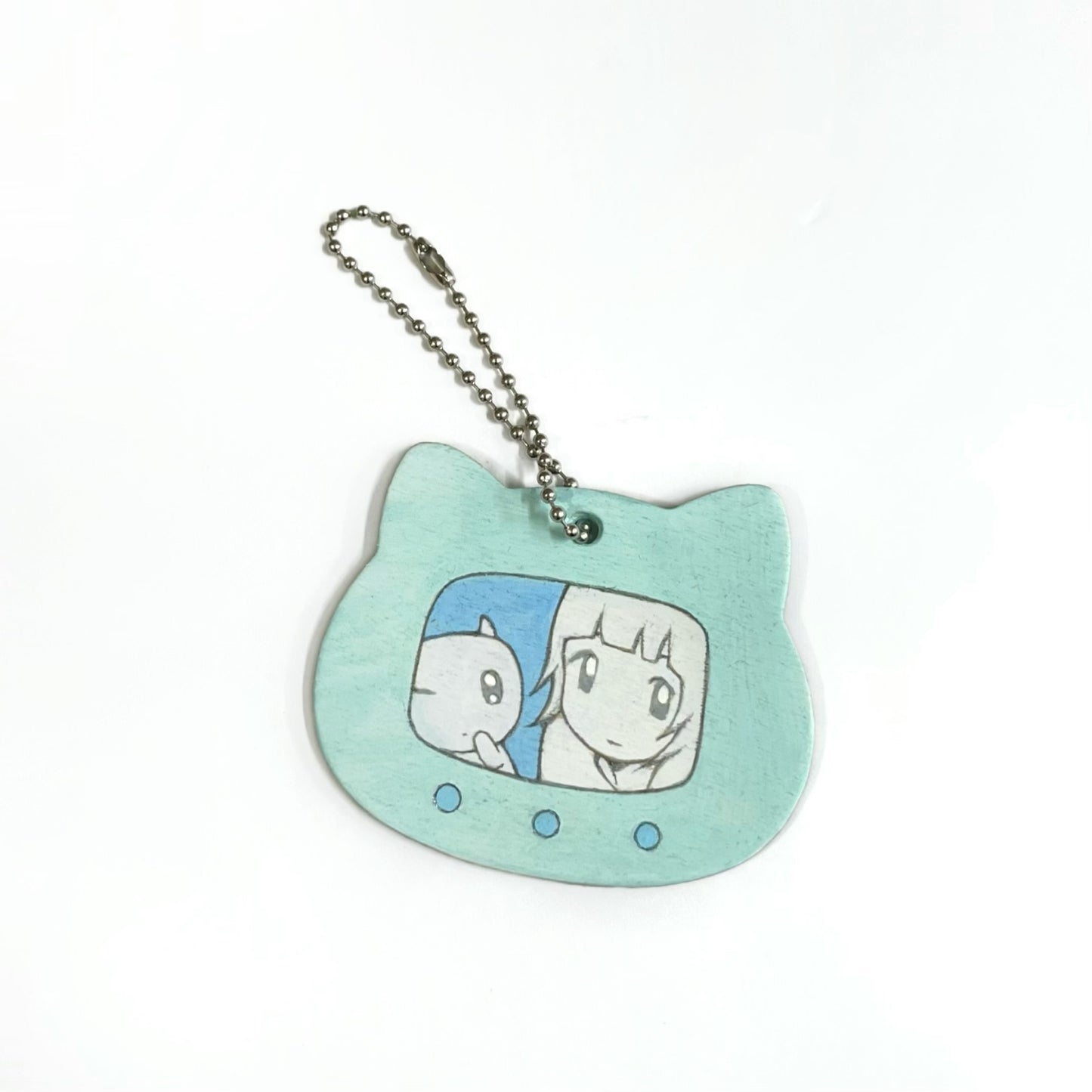 【JUBA】Your cyber friends original art work wooden keychain / キーホルダー