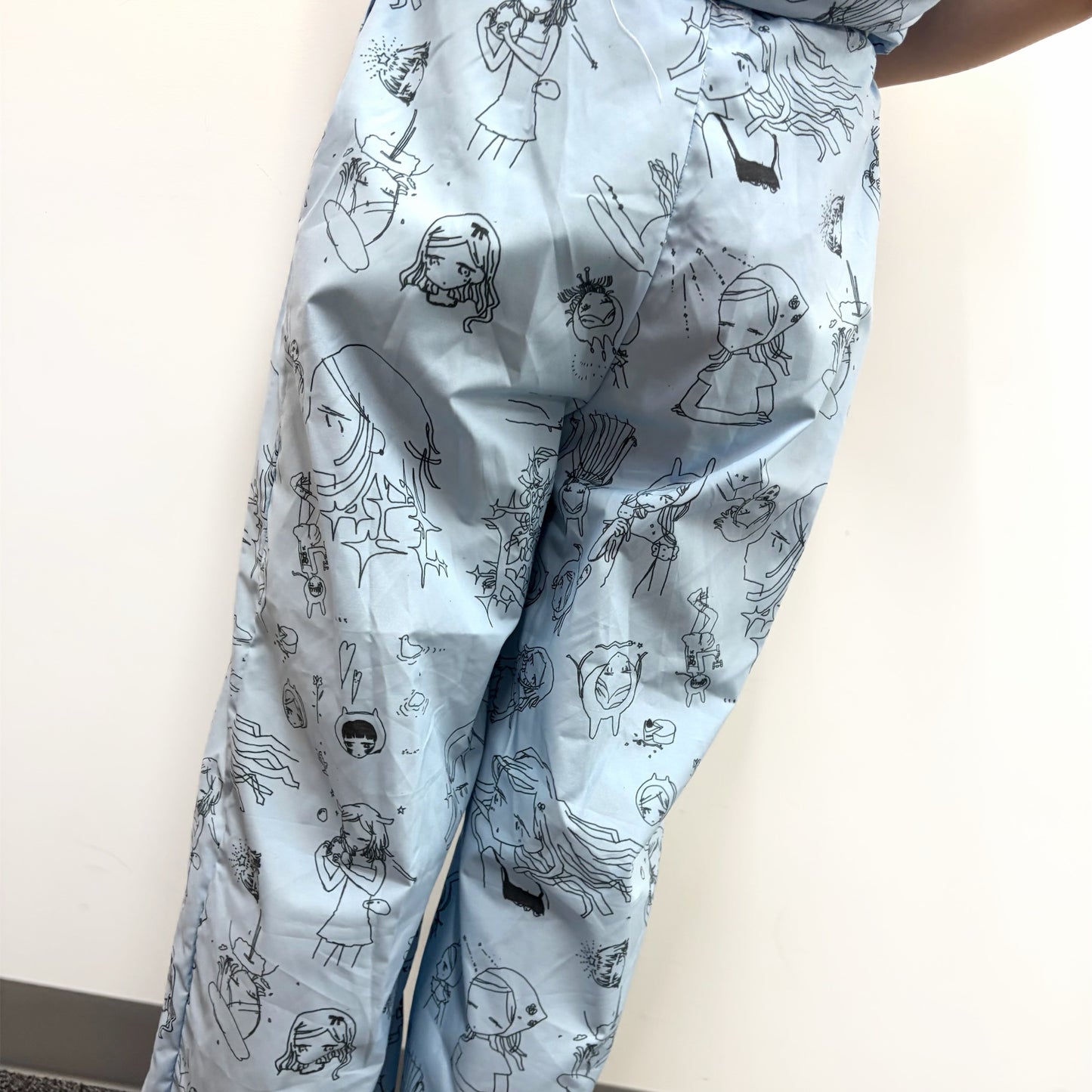 Megumi Okubo pajama pants / blue / 大久保惠コラボレーションパンツ
