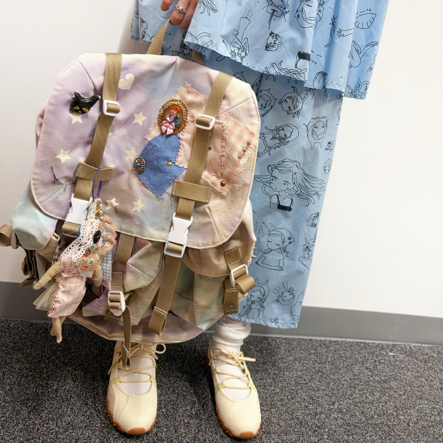 Megumi Okubo pajama pants / blue / 大久保惠コラボレーションパンツ