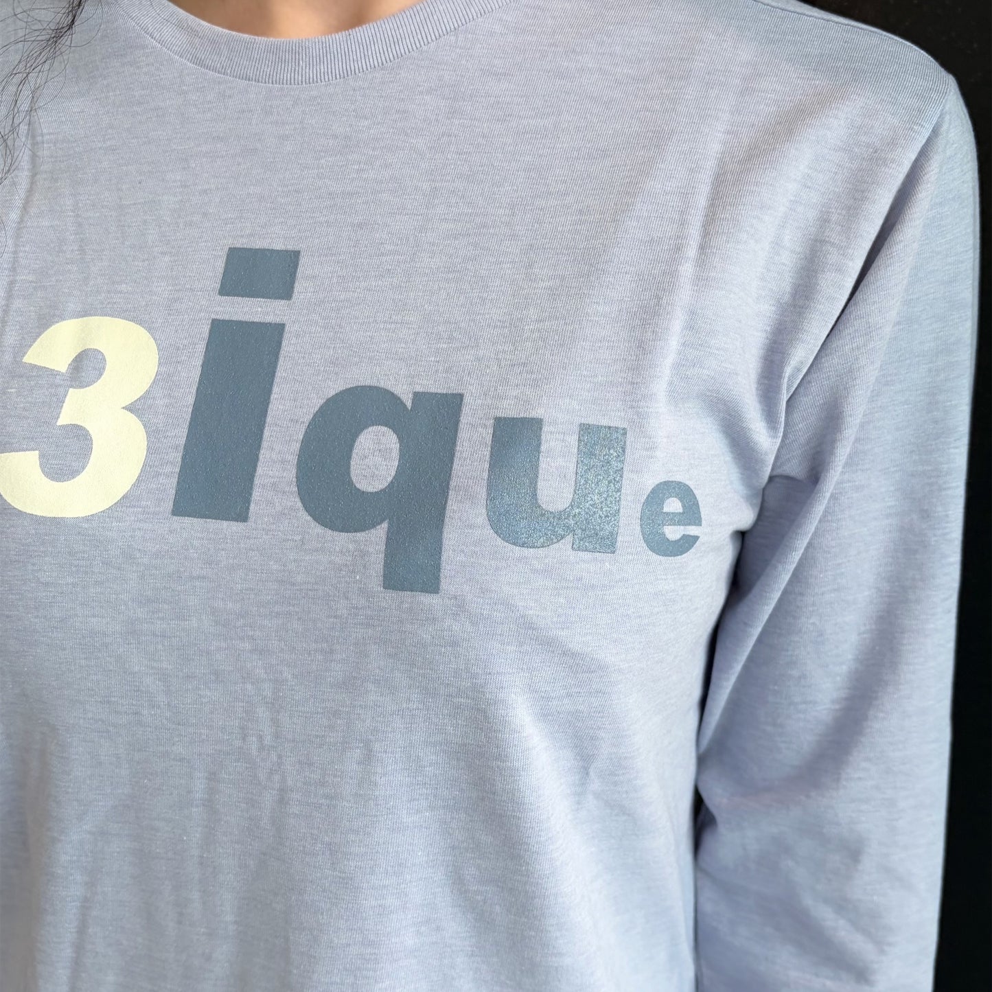 [fe.3] slim logo top / melange blue / スリムロゴトップ