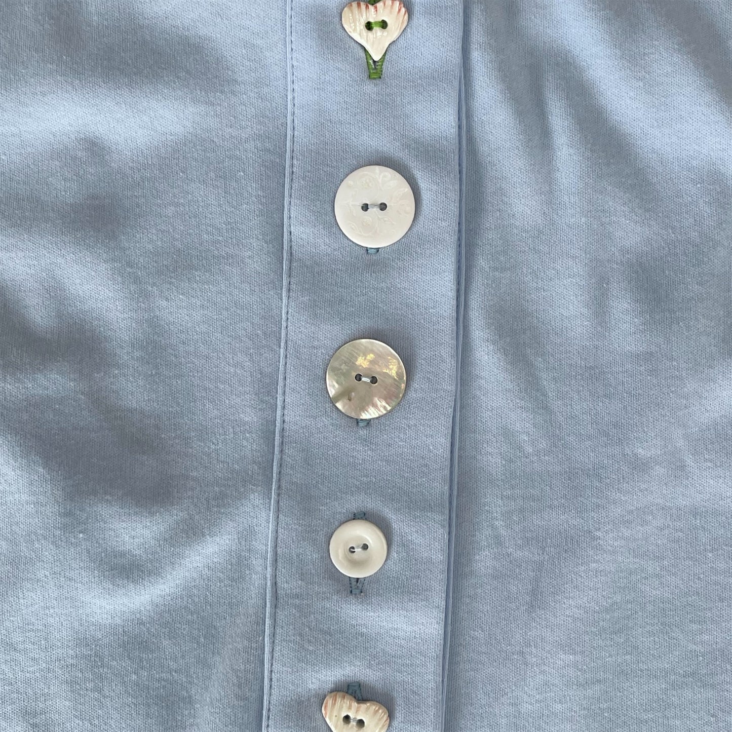 Cat button vest / blue / レースベスト