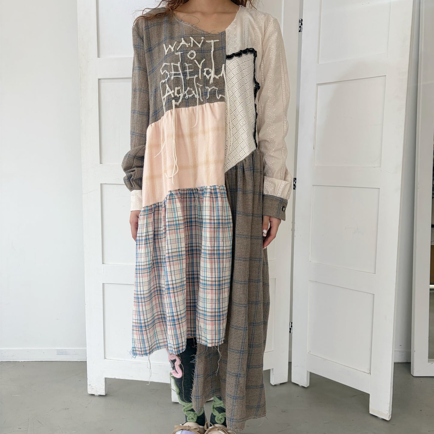 Message dress / Brown Mix / メッセージドレス