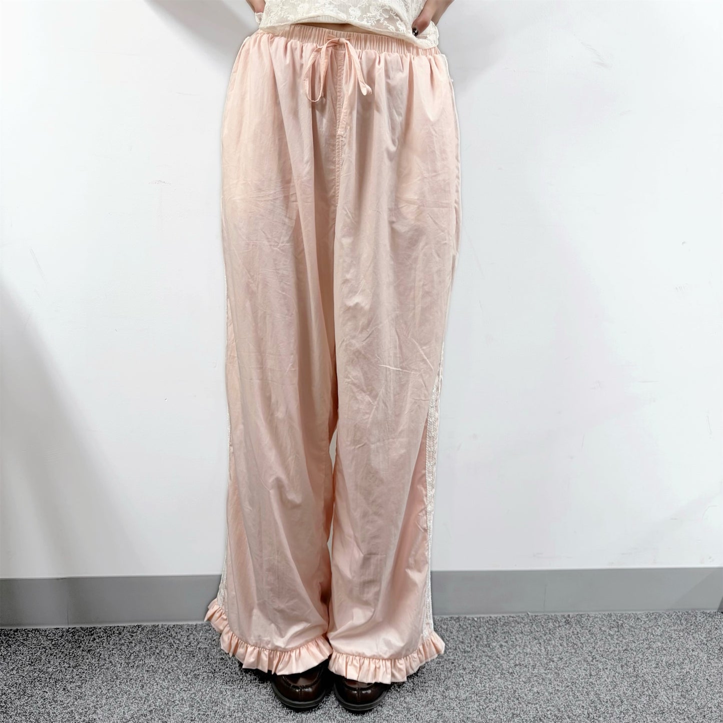 Lottie Lace Track Pants / Peach / ナイロントラックパンツ
