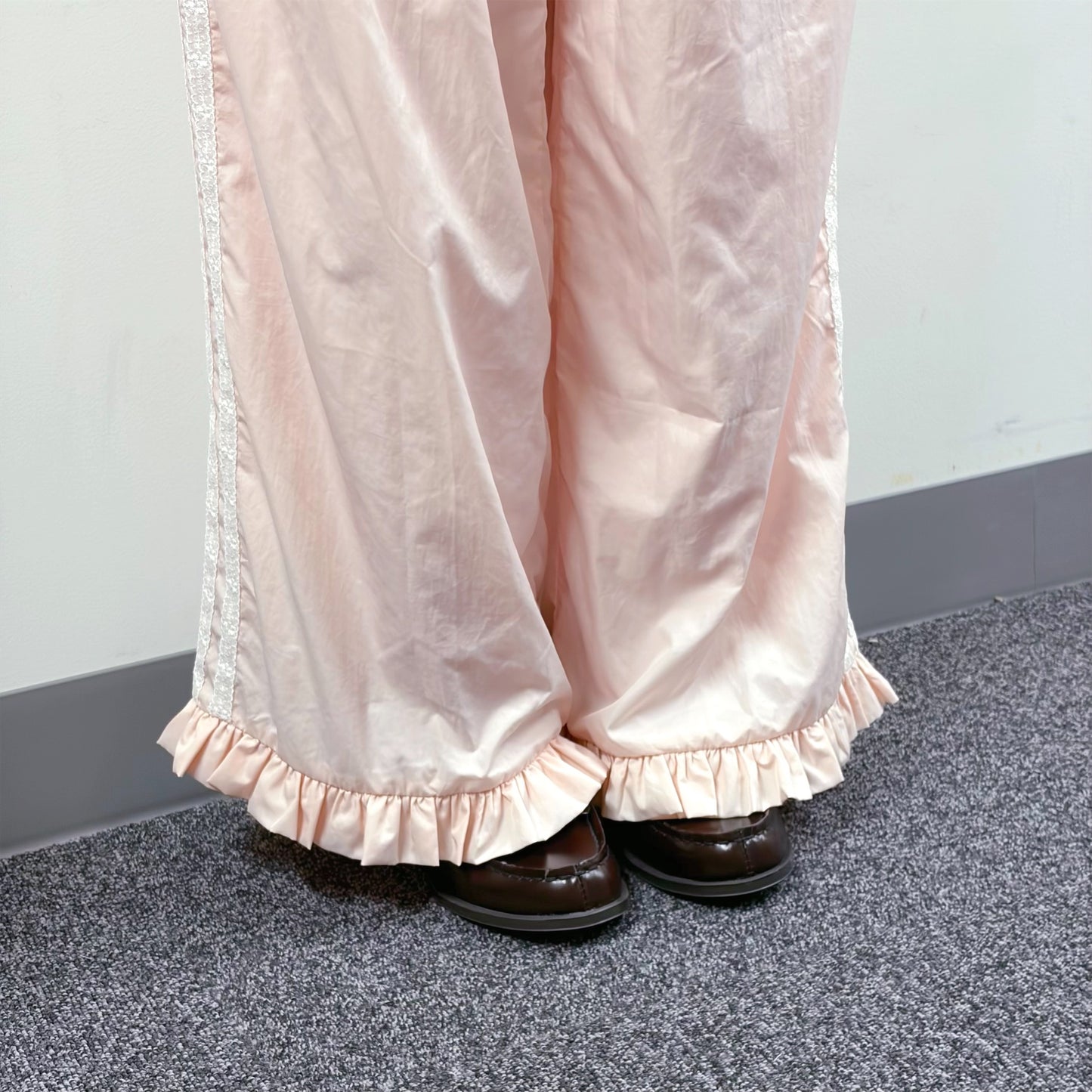 Lottie Lace Track Pants / Peach / ナイロントラックパンツ