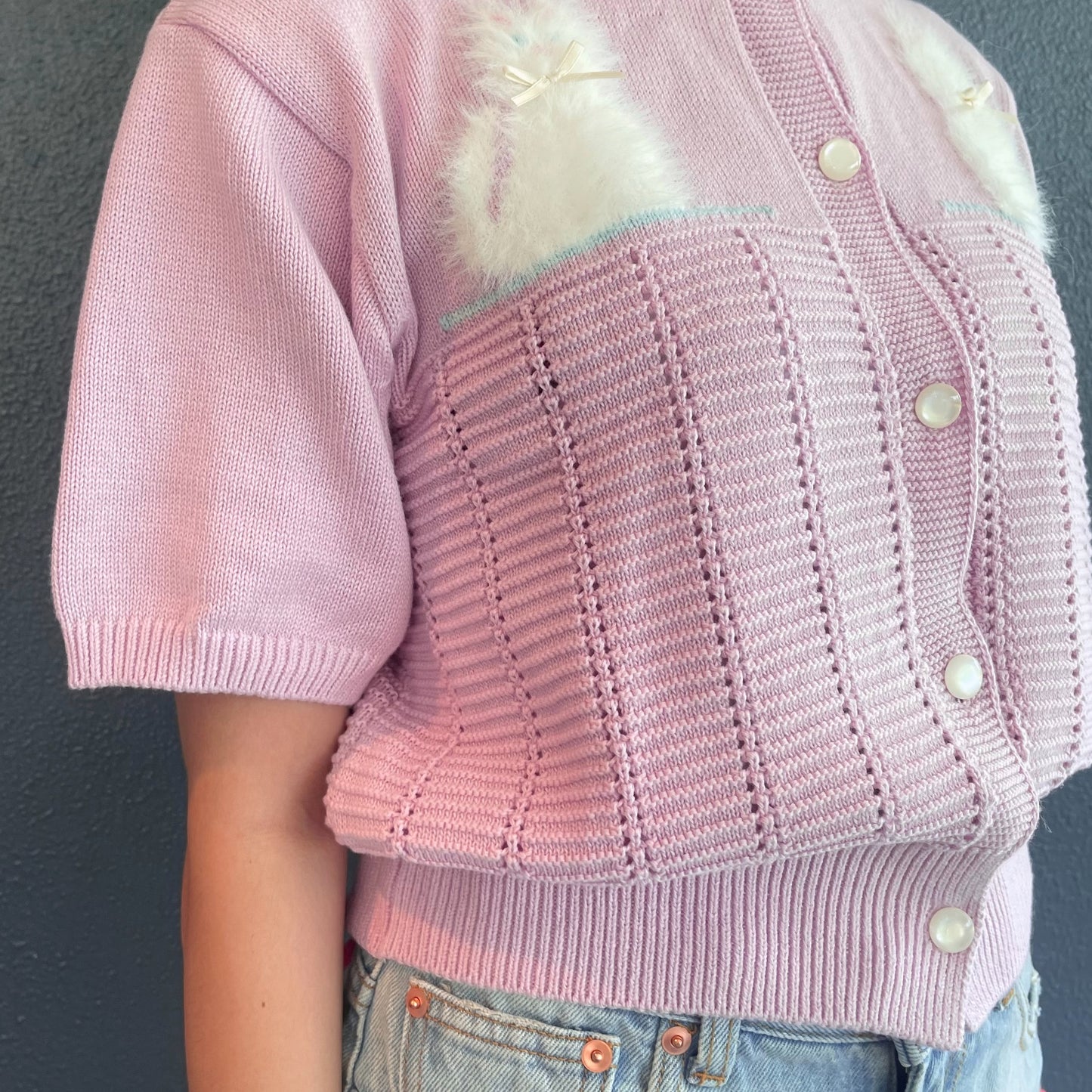 Kitten scotch cardigan / Lilac / ベイビーキャットカーディガン