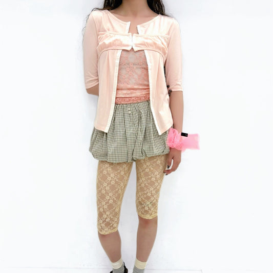 [fa.er.ie] bralette half cardigan / peach / レイヤードカーディガン