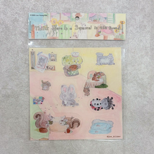 【Joo Young Kim】“I Think There is a Squirrel in the Bread” sticker [A] / ステッカー