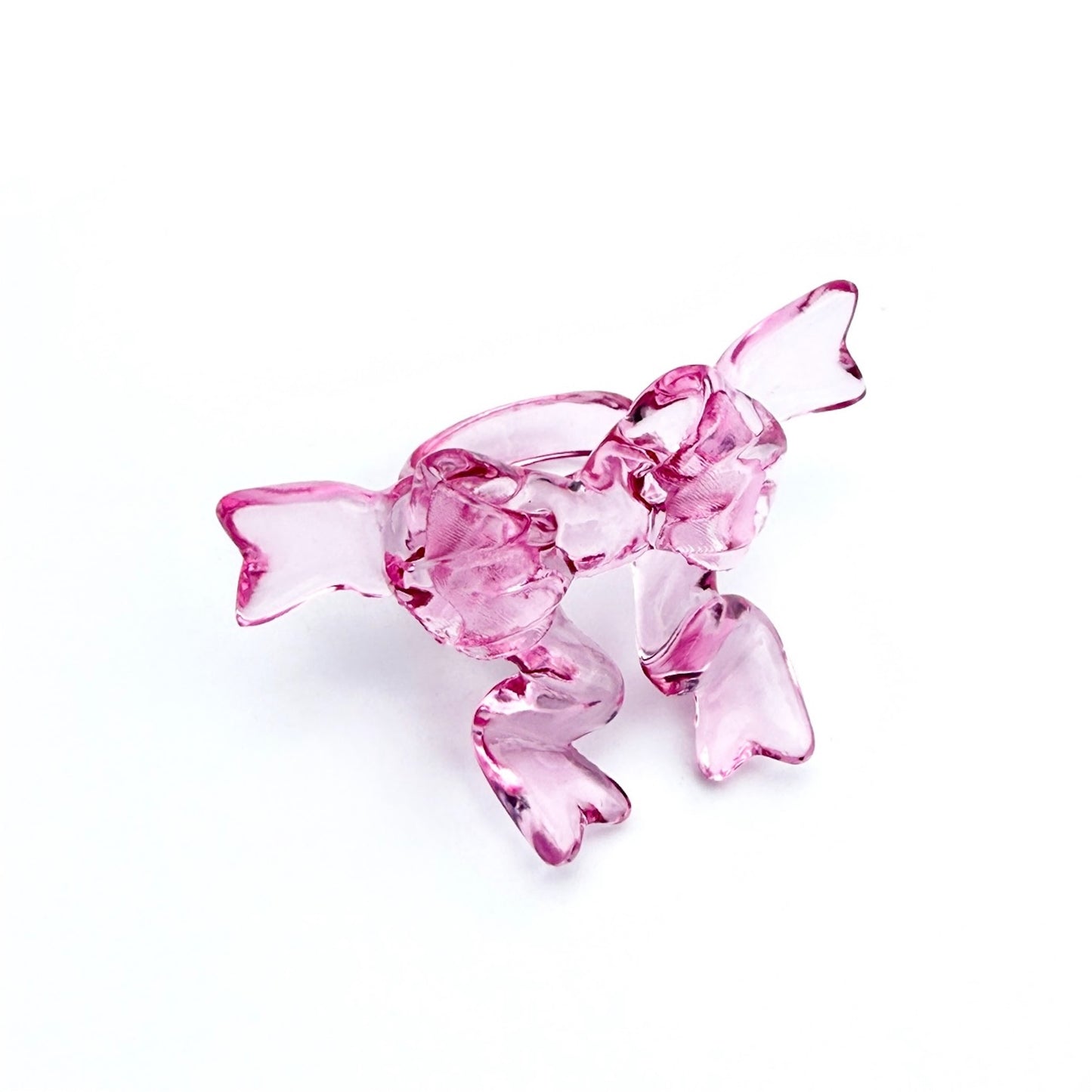 WING RIBBON RING / PINK / クリアリボンリング