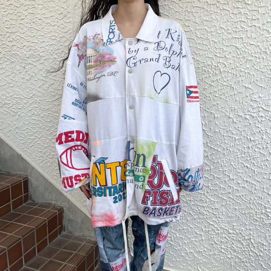 DECONSTRUCTED / RECONSTRUCTED VINTAGE T/COACH JACKET / WHITE / コーチジャケット
