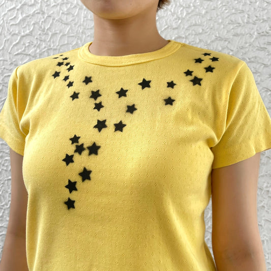 necklace tee / yellow / エアブラシTシャツ