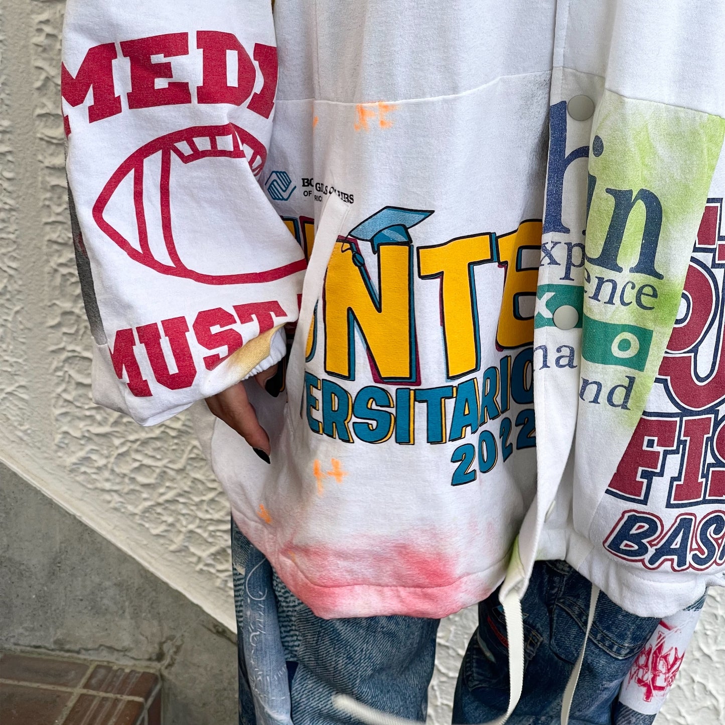 DECONSTRUCTED / RECONSTRUCTED VINTAGE T/COACH JACKET / WHITE / コーチジャケット