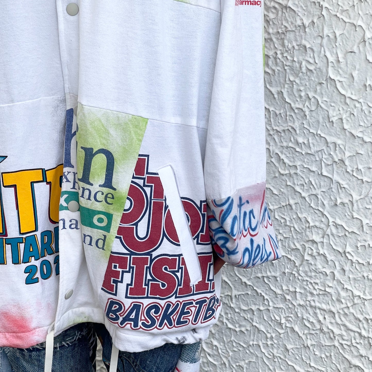 DECONSTRUCTED / RECONSTRUCTED VINTAGE T/COACH JACKET / WHITE / コーチジャケット