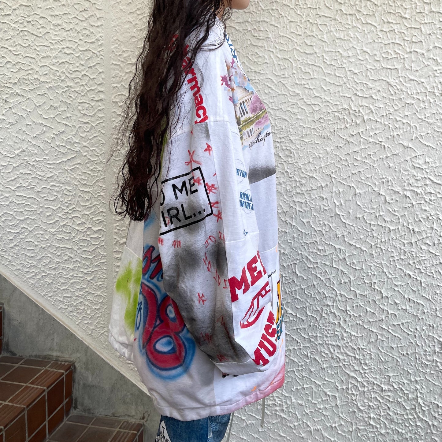 DECONSTRUCTED / RECONSTRUCTED VINTAGE T/COACH JACKET / WHITE / コーチジャケット