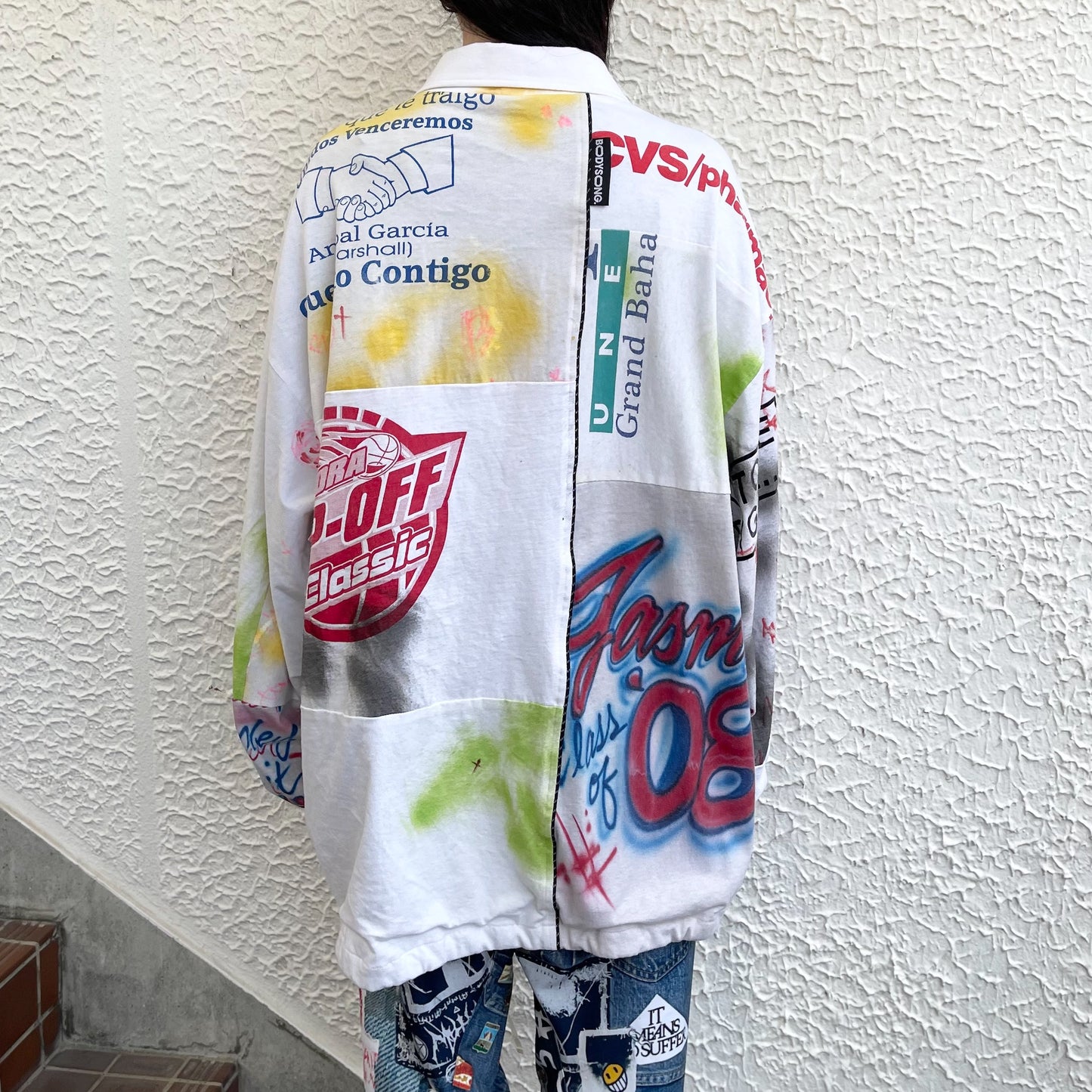 DECONSTRUCTED / RECONSTRUCTED VINTAGE T/COACH JACKET / WHITE / コーチジャケット
