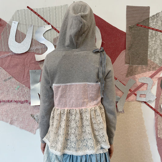 fake layered hoodie / Gray / フェイクレイヤードフーディー