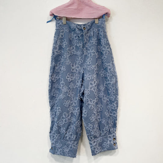 Flower denim trousers / Blue / レースフラワーデニムパンツ