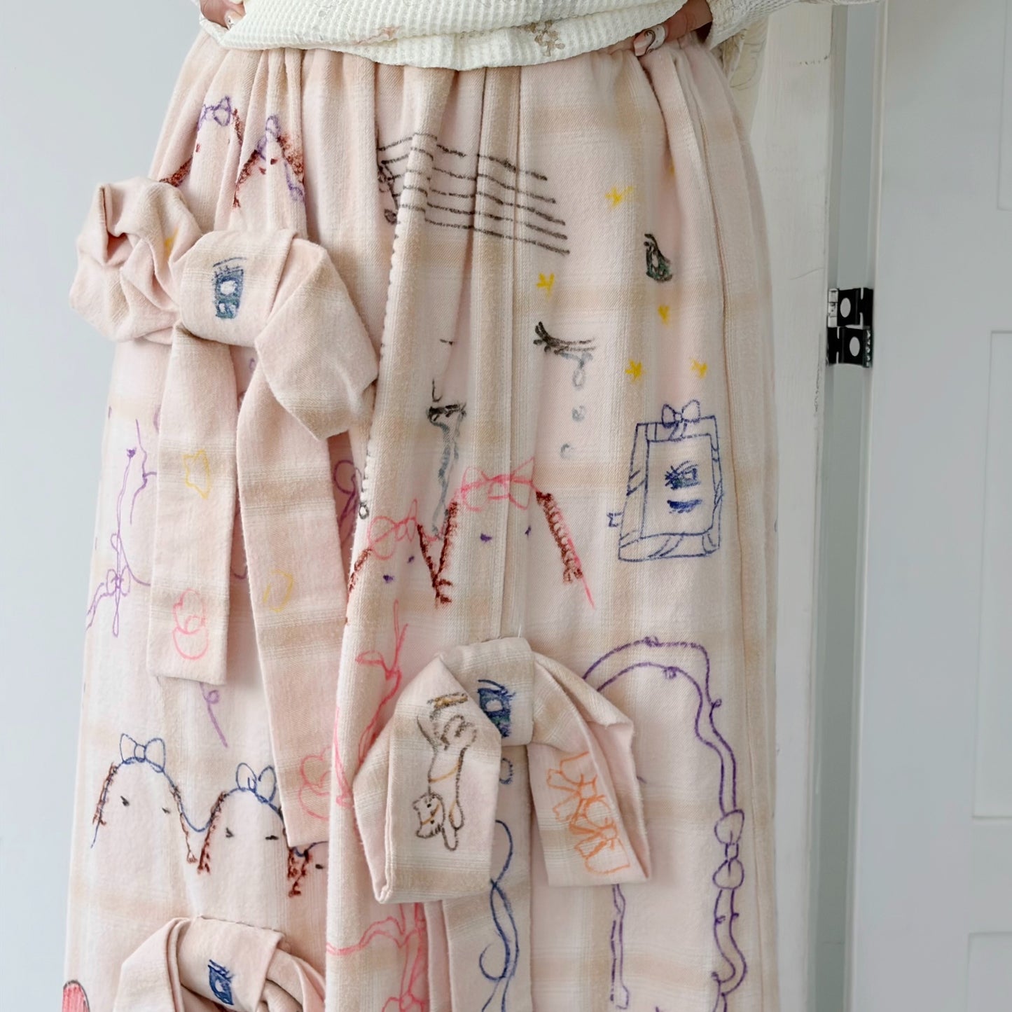 【Collabolation mimi-chan】 Mimi skirt / Pink / ドローイングスカート