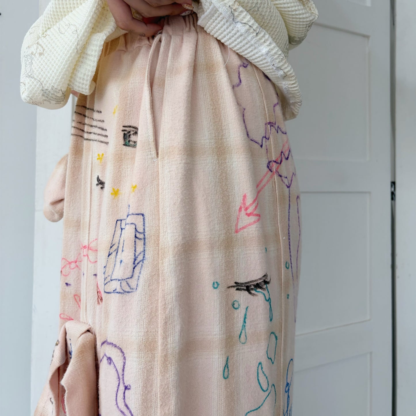 【Collabolation mimi-chan】 Mimi skirt / Pink / ドローイングスカート