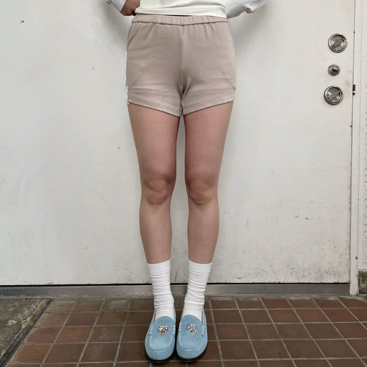 feather short pants / beige / 羽根モチーフショートパンツ
