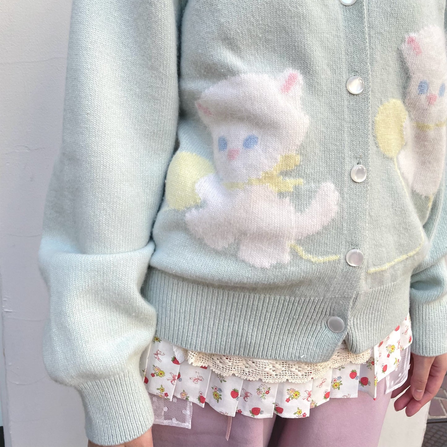 Cassie V-neck Cardigan / Mint / ベイビーキャットカーディガン