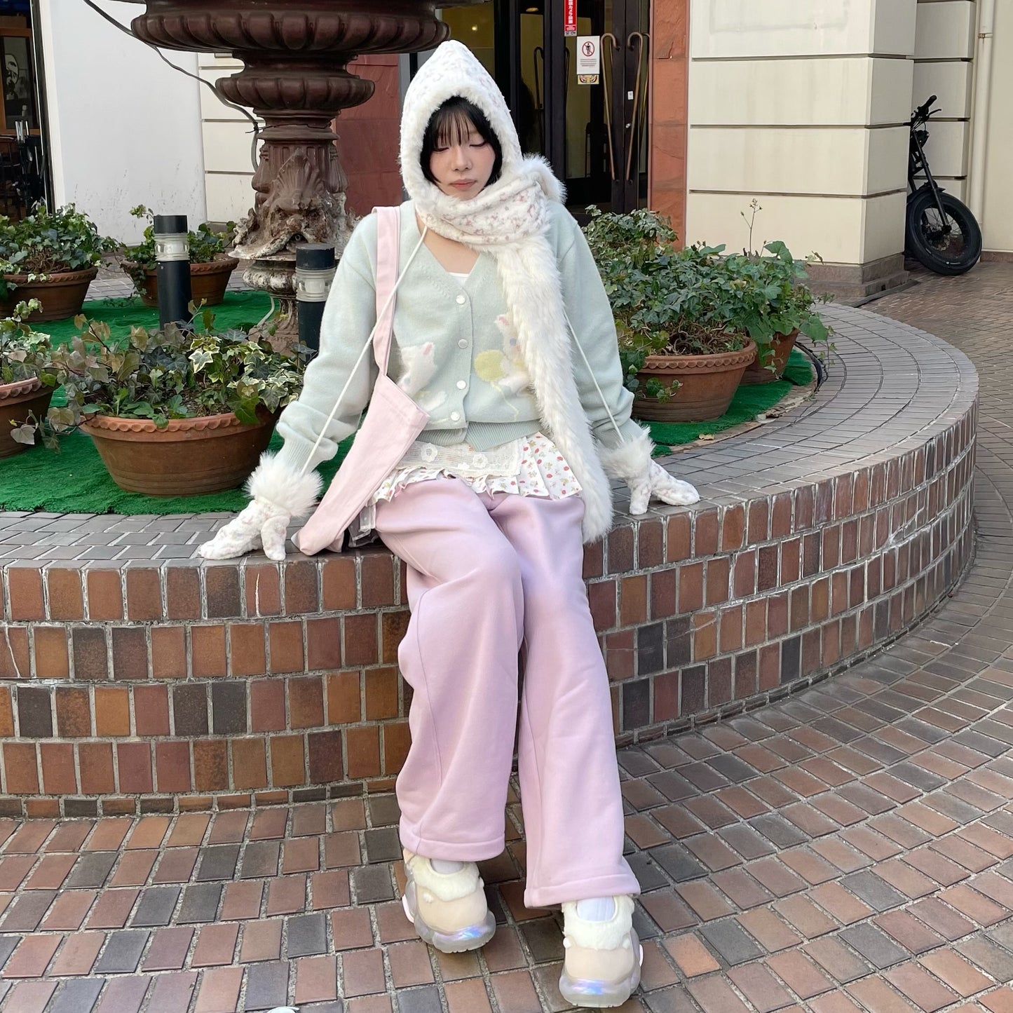 Cassie V-neck Cardigan / Mint / ベイビーキャットカーディガン