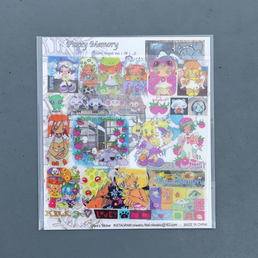 【oliwa】Fuzzy Memory sticker / ステッカー