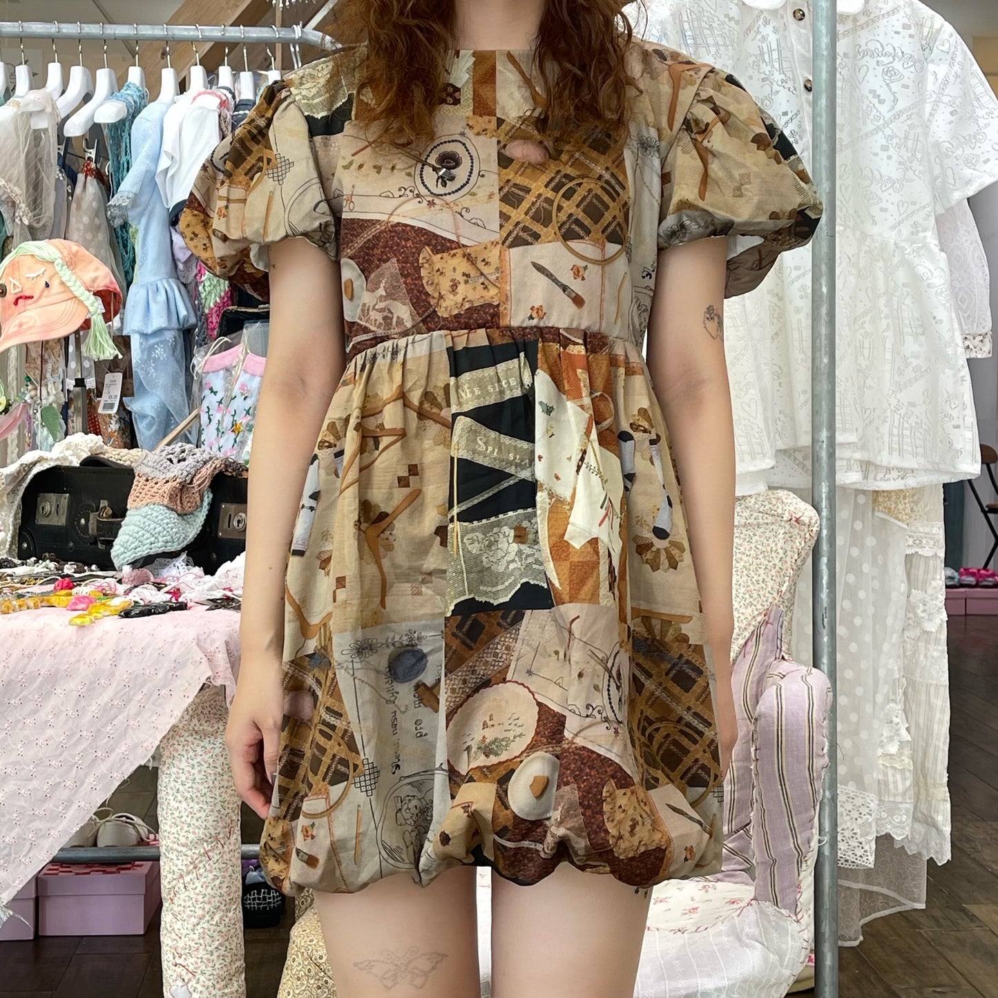 Memory dress / Brown / メモリードレス