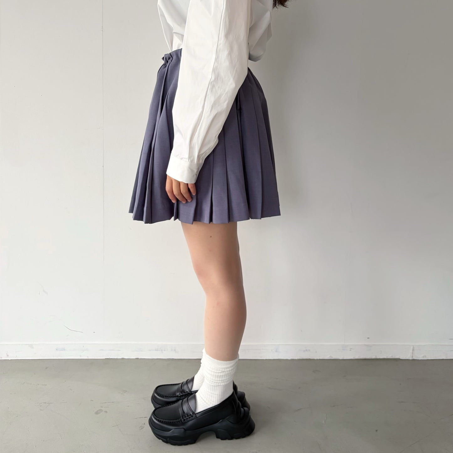 WRINKLE PLEATS SKIRT / GRAY / プリーツスカート