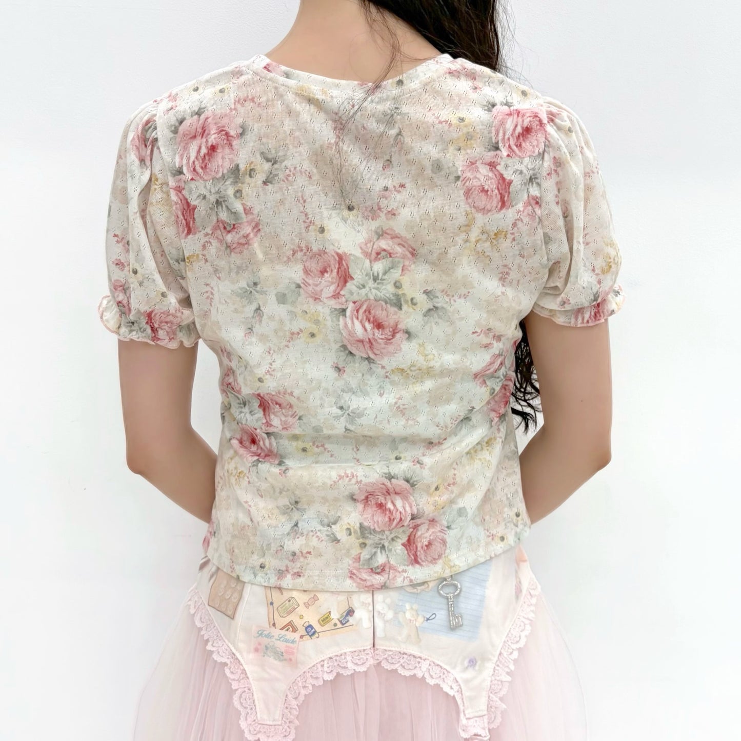 Lilou Puff Sleeves T-shirts / Rose / パフスリーブTシャツ
