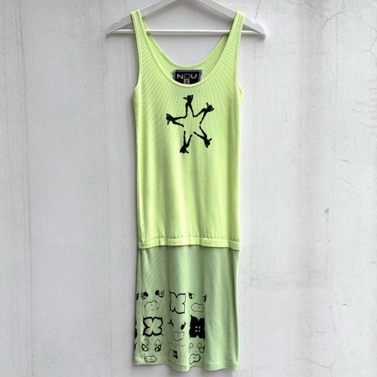 【GATEANDO POR TUS NUBES】TANK TOP DRESS / YELLOW / タンクトップドレス