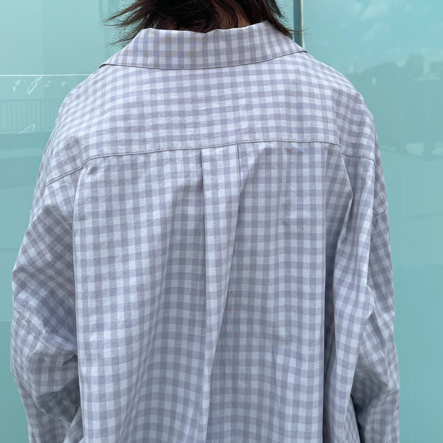 RIBBON SHIRT USAGI DAMA / GREY CHECK / チェックリボンシャツ