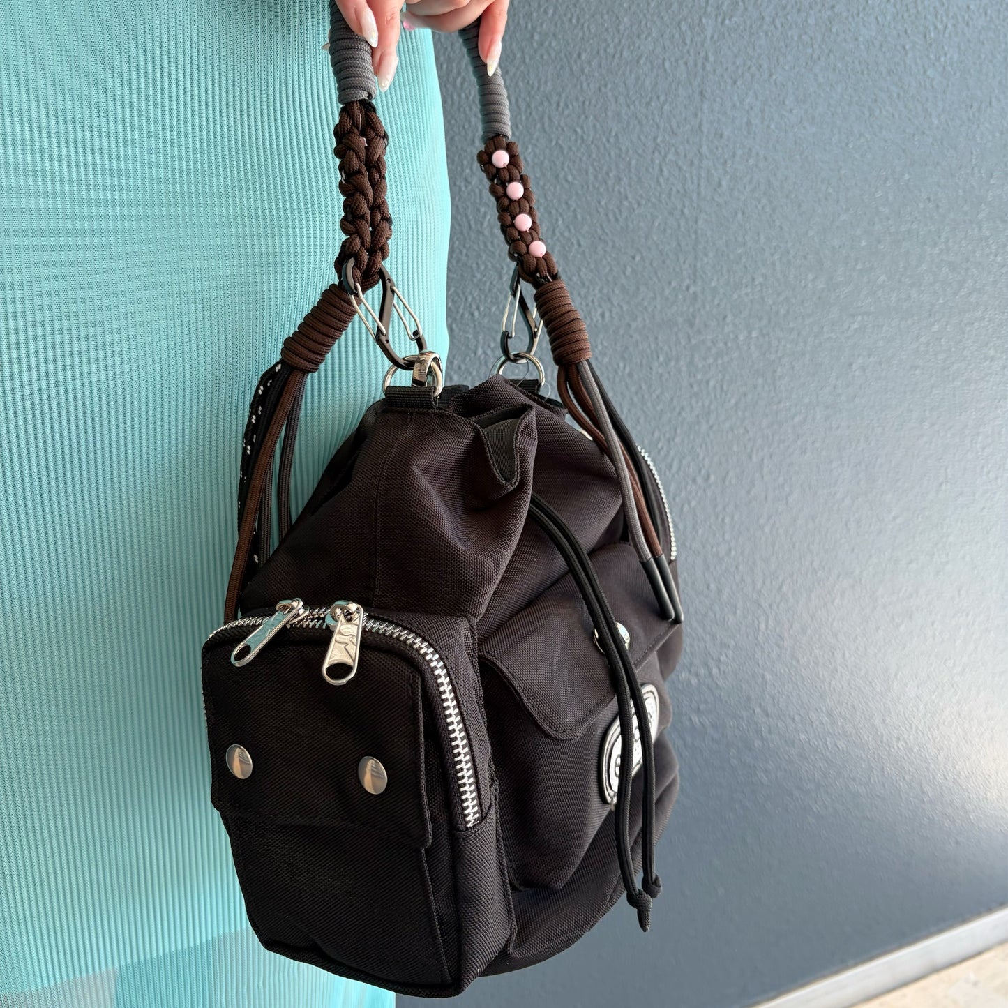 2WAY MULITI POCKET POUCH BAG / BLACK / 2WAYマルチポケット巾着BAG feat.OUTDOOR PRODUCTS