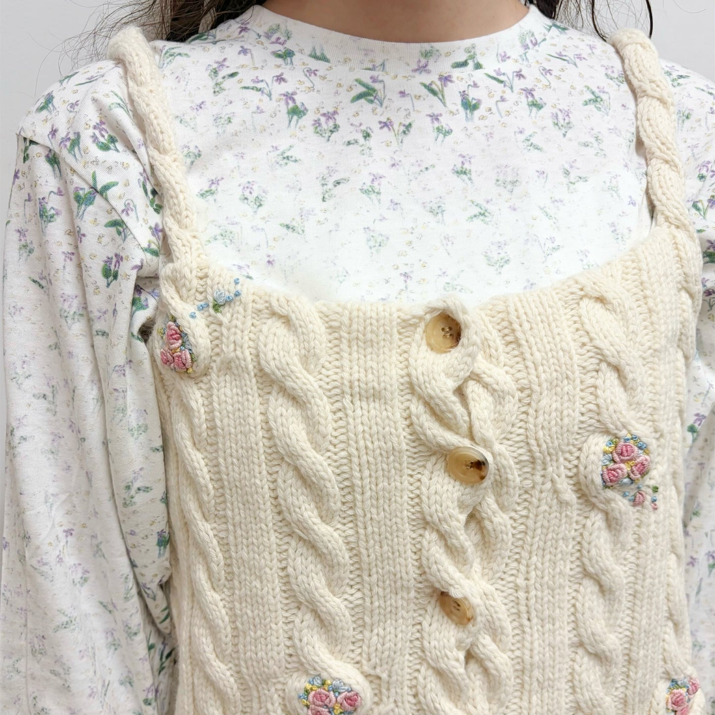 blooming cable camisole / white / ブルーミングケーブルキャミソール