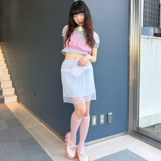 SEE THROUGH SKIRT / BLUE / シースルースカート