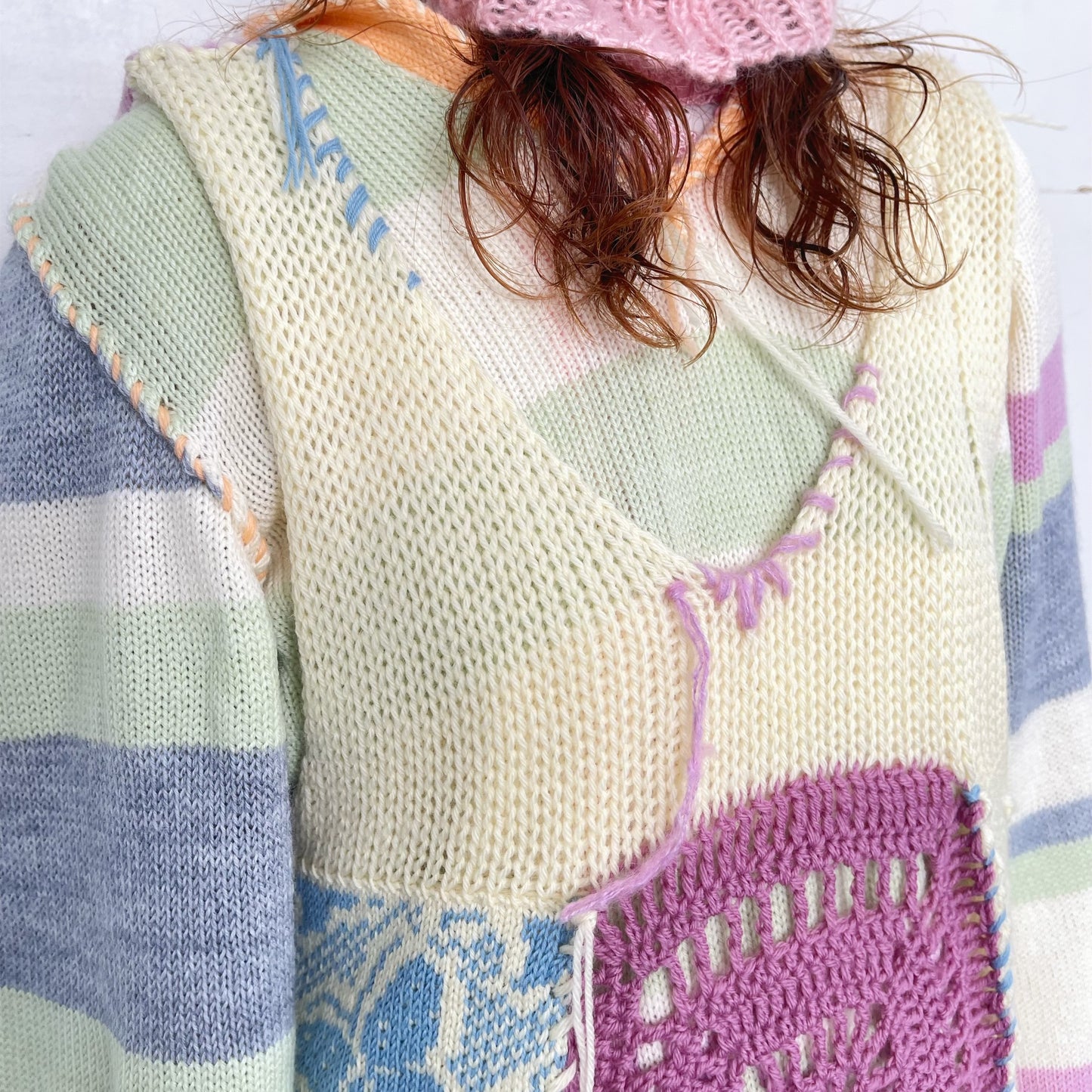 knit patchwork vest / Mix / ニットパッチワークベスト