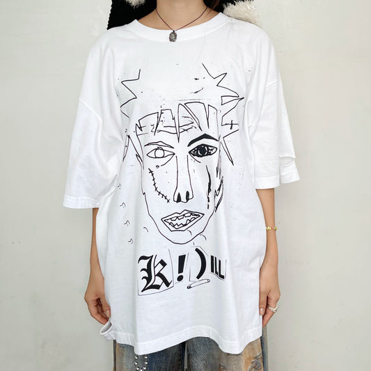 PUNK BOY DESTROY T-SHIRT BIO WASHING / WASHED WHITE / オーバーサイズプリントTシャツ