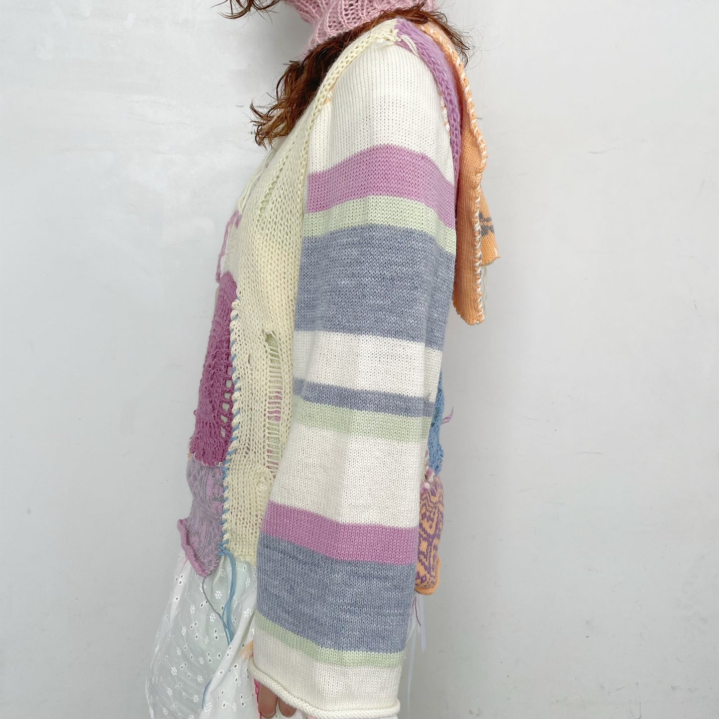 knit patchwork vest / Mix / ニットパッチワークベスト